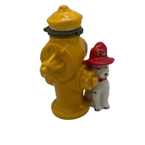 Yellow Fire Hydrant Fire Department Dalmatian Dog Trinket Display 4” - Picture 8 of 9